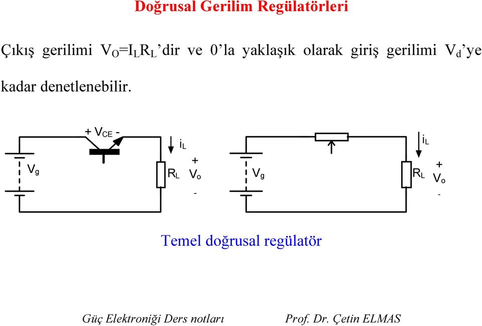 gerilimi V d ye kadar denetlenebilir.