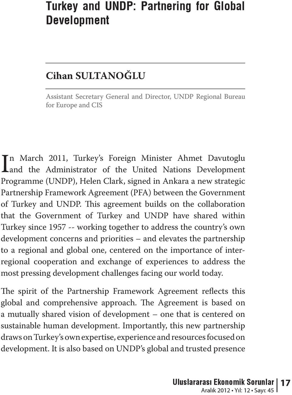 Turkey and UNDP.