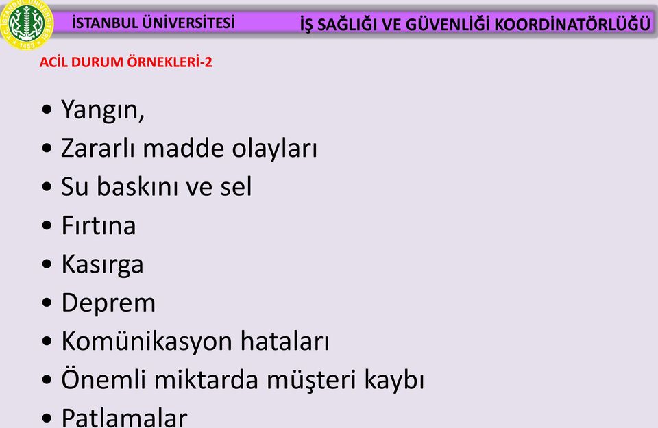 Fırtına Kasırga Deprem Komünikasyon