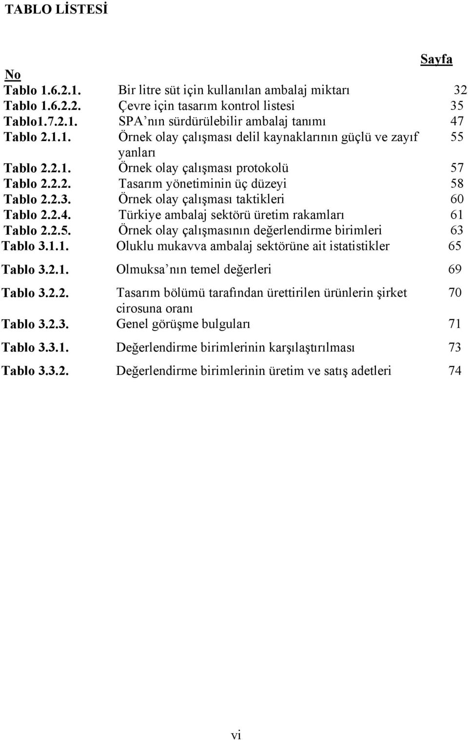 Örnek olay çalışması taktikleri 60 Tablo 2.2.4. Türkiye ambalaj sektörü üretim rakamları 61 Tablo 2.2.5. Örnek olay çalışmasının değerlendirme birimleri 63 Tablo 3.1.1. Oluklu mukavva ambalaj sektörüne ait istatistikler 65 Tablo 3.