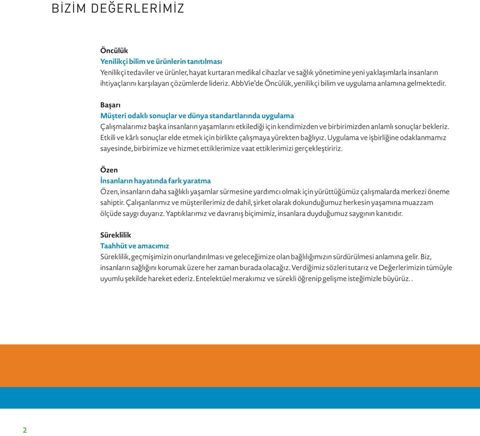 Başarı Müşteri odaklı sonuçlar ve dünya standartlarında uygulama Çalışmalarımız başka insanların yaşamlarını etkilediği için kendimizden ve birbirimizden anlamlı sonuçlar bekleriz.