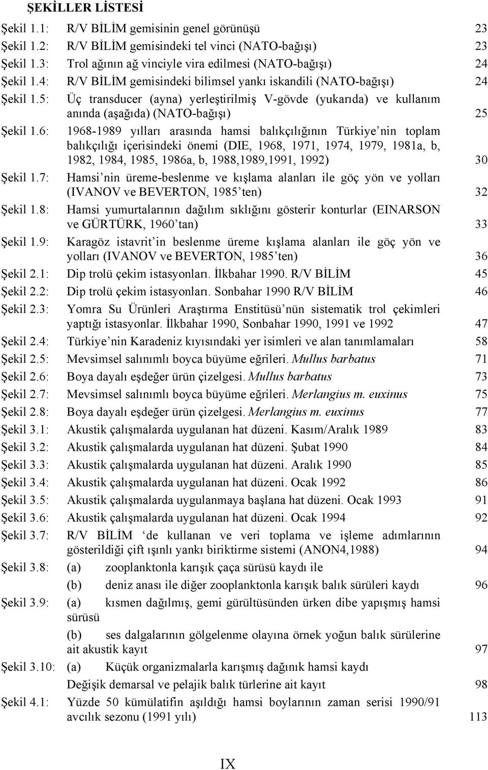 6: 1968-1989 yılları arasında hamsi balıkçılığının Türkiye nin toplam balıkçılığı içerisindeki önemi (DIE, 1968, 1971, 1974, 1979, 1981a, b, 1982, 1984, 1985, 1986a, b, 1988,1989,1991, 1992) 30 Şekil