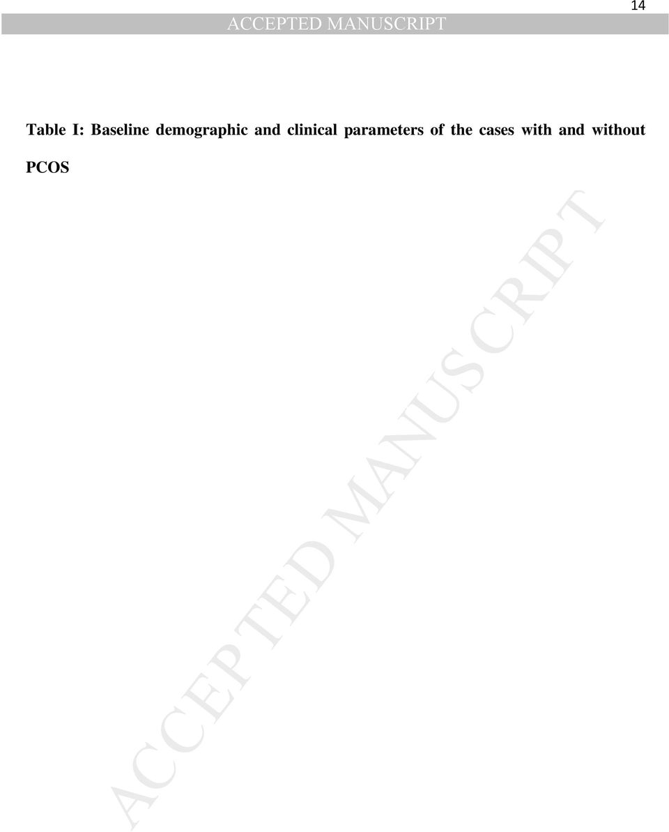 clinical parameters of