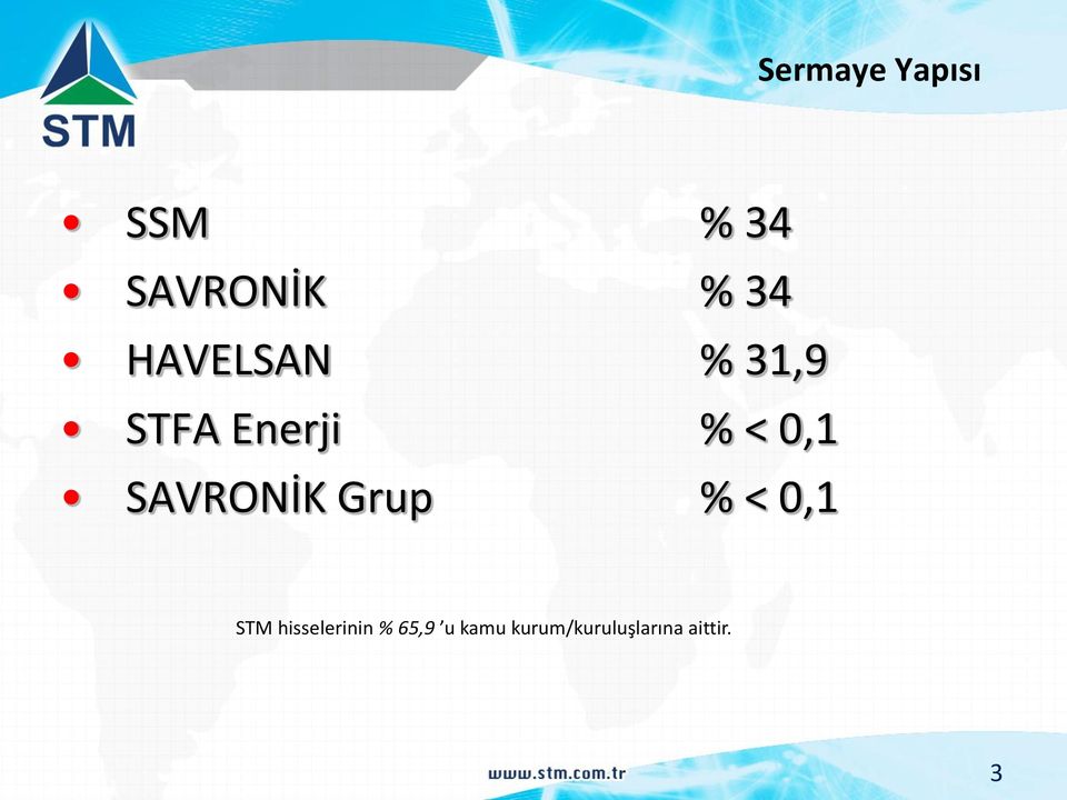 SAVRONİK Grup % < 0,1 STM hisselerinin