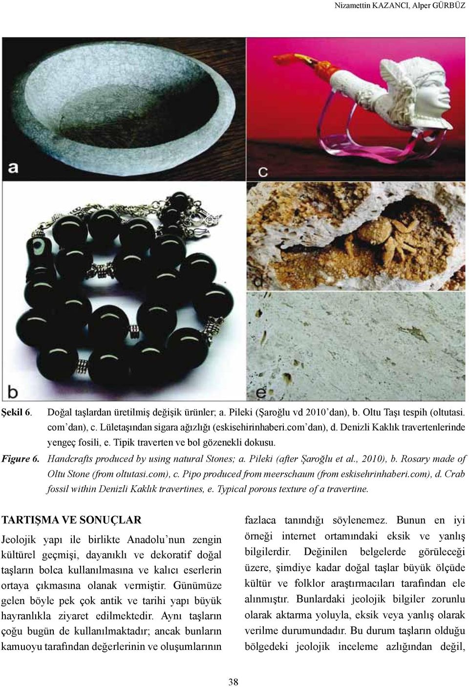 Handcrafts produced by using natural Stones; a. Pileki (after Şaroğlu et al., 2010), b. Rosary made of Oltu Stone (from oltutasi.com), c. Pipo produced from meerschaum (from eskisehrinhaberi.com), d.