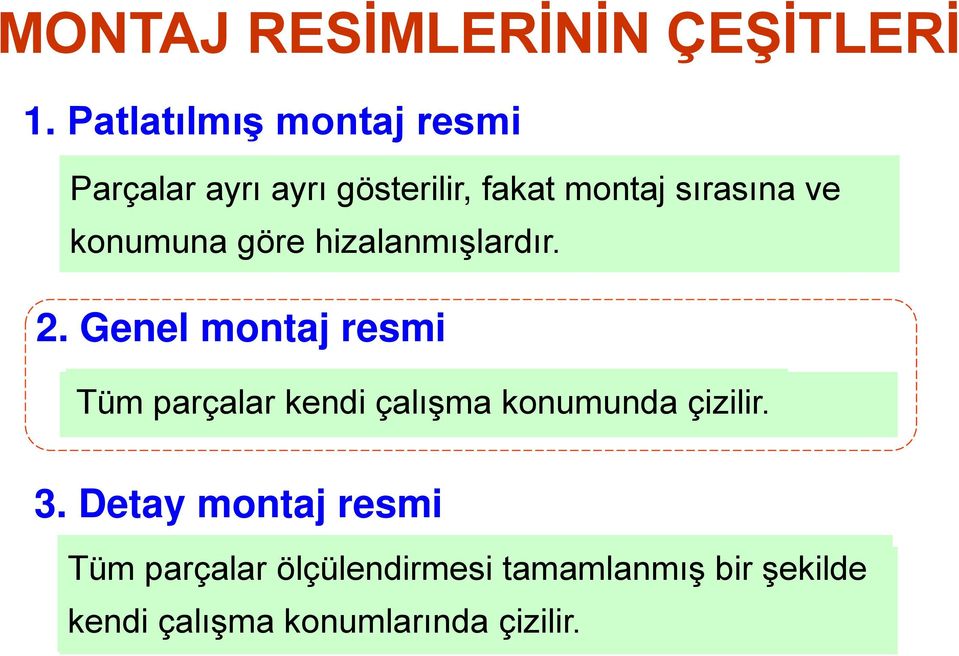 konumuna göre hizalanmışlardır. 2.