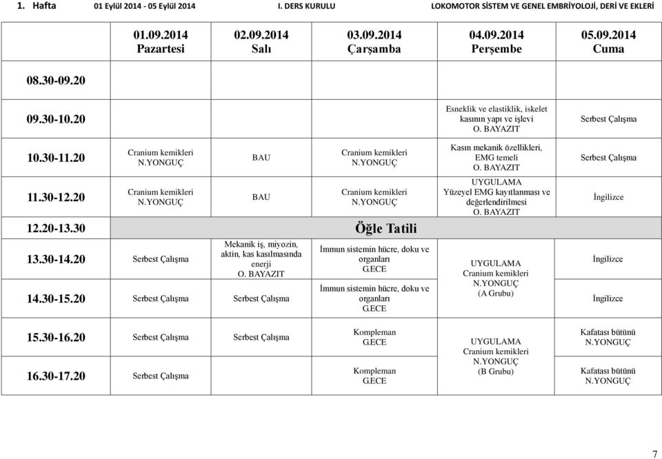 BAYAZIT İmmun sistemin hücre, doku ve organları İmmun sistemin hücre, doku ve organları Esneklik ve elastiklik, iskelet kasının yapı ve işlevi O.