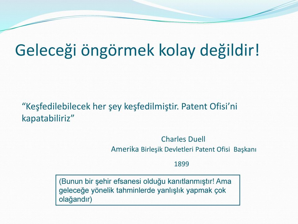 Patent Ofisi ni kapatabiliriz Charles Duell Amerika Birleşik Devletleri