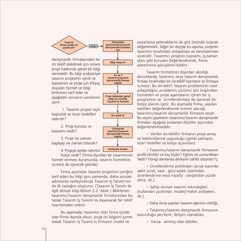 Tasar m projesi niçin bafllat ld ve ticari hedefleri nelerdir? 2. Proje konusu ve kapsam nedir? 3. Proje ne zaman bafllay p ne zaman bitecek?