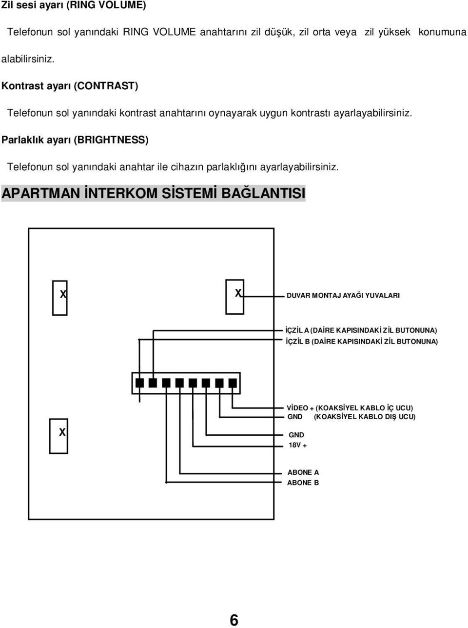 Parlaklık ayarı (BRIGHTNESS) Telefonun sol yanındaki anahtar ile cihazın parlaklığını ayarlayabilirsiniz.