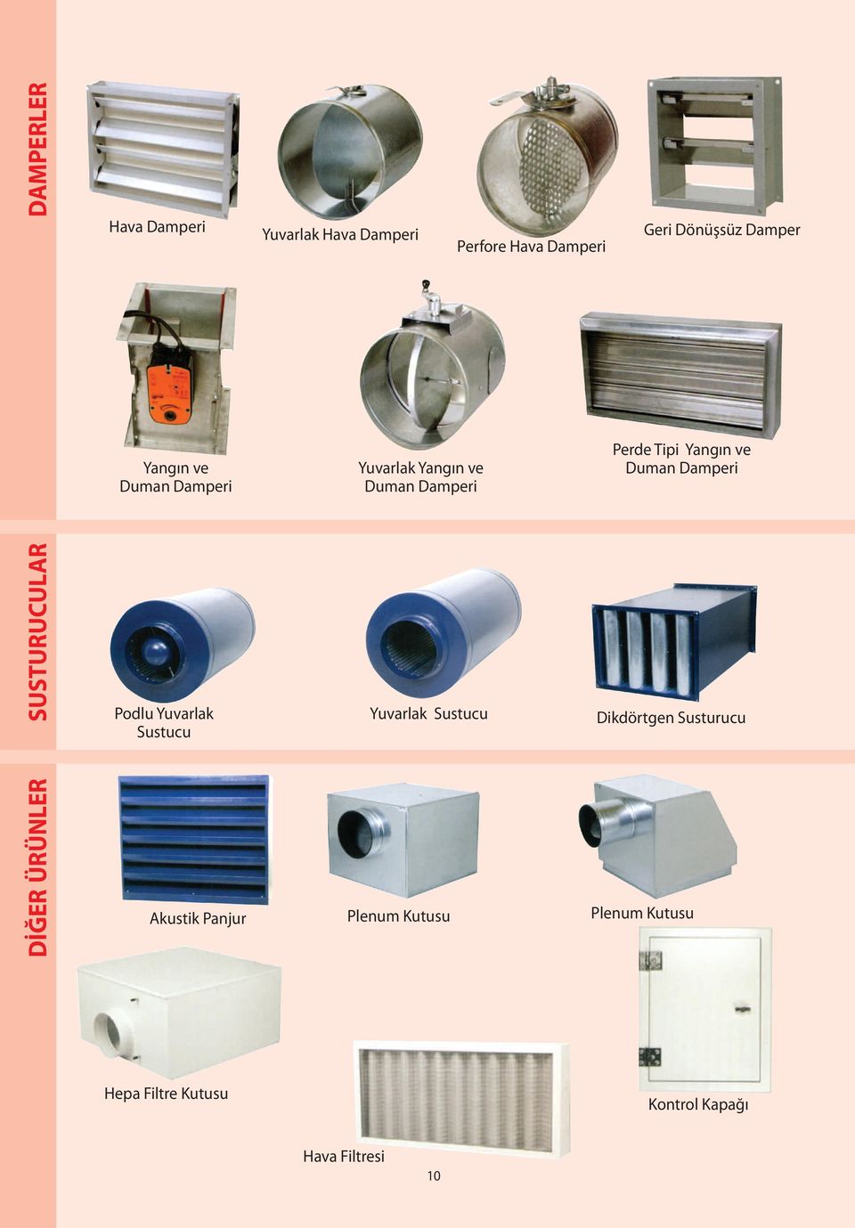 Damperi SUSTURUCULAR Podlu Yuvarlak Sustucu Yuvarlak Sustucu Dikdörtgen Susturucu DİĞER