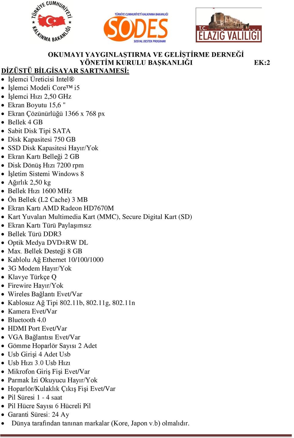 2,50 kg Bellek Hızı 1600 MHz Ön Bellek (L2 Cache) 3 MB Ekran Kartı AMD Radeon HD7670M Kart Yuvaları Multimedia Kart (MMC), Secure Digital Kart (SD) Ekran Kartı Türü Paylaşımsız Bellek Türü DDR3 Optik