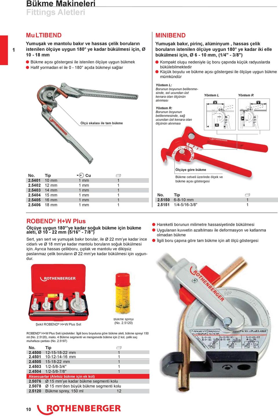 bükülmesi için, Ø 6-10 mm, (1/4" - 3/8") n Kompakt olu u nedeniyle üç boru çapında küçük radyuslarda bükülebilmektedir n Küçük boyutu ve bükme açısı göstergesi ile ölçüye uygun bükme mümkündür Yöntem