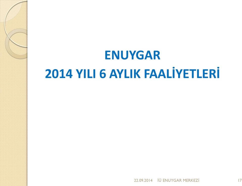 FAALİYETLERİ 22.