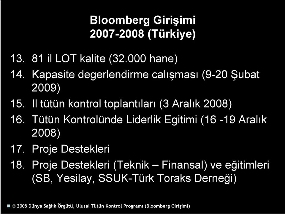 Il tütün kontrol toplantıları (3 Aralık 2008) 16.