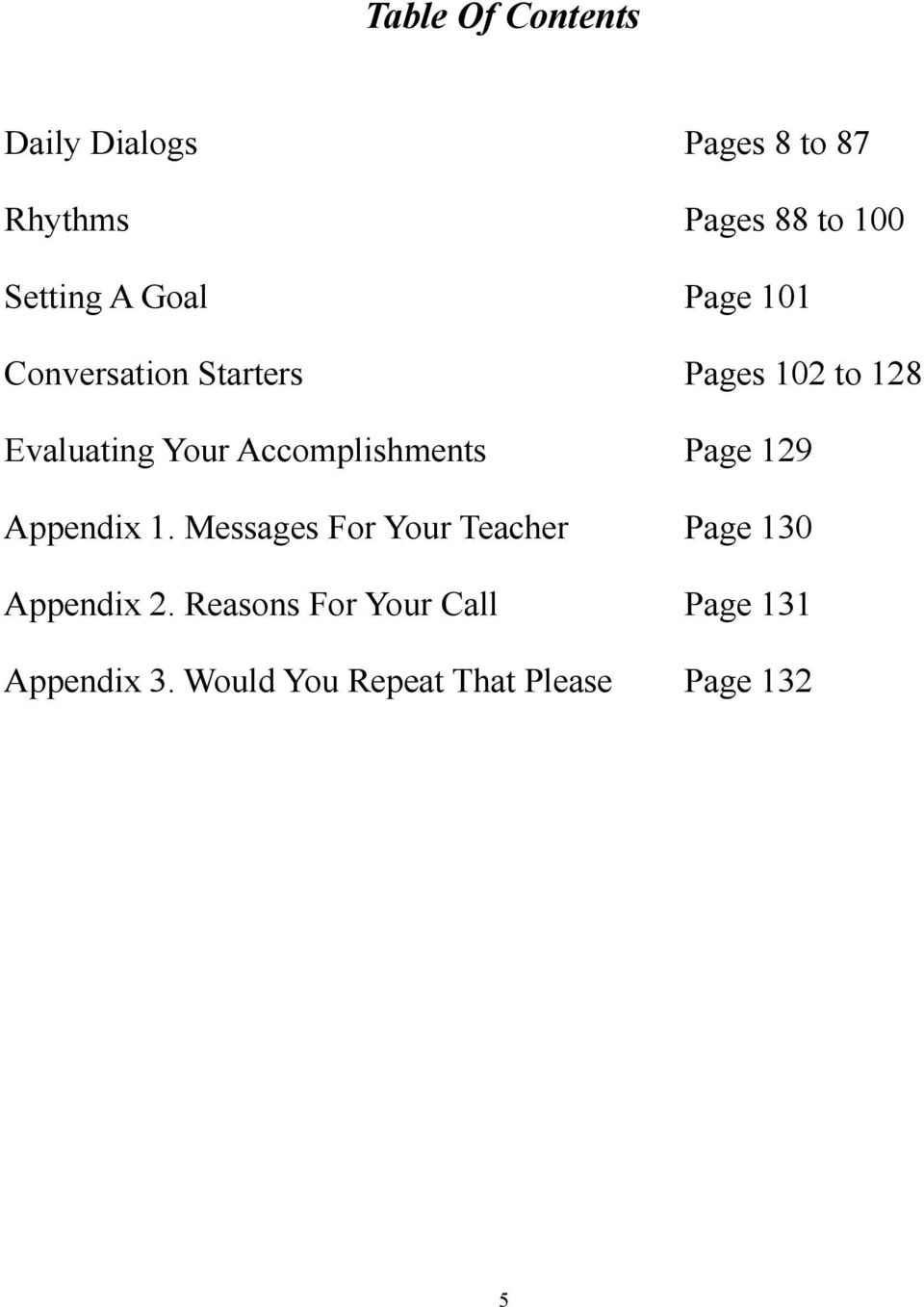 Accomplishments Page 129 Appendix 1.