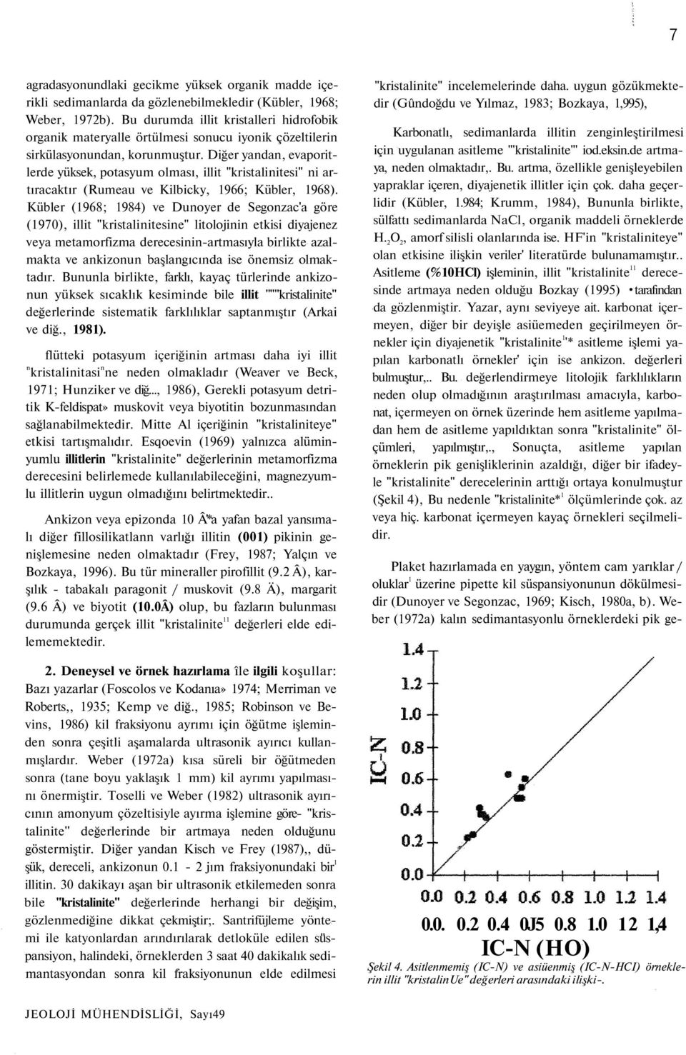 Diğer yandan, evaporitlerde yüksek, potasyum olması, illit "kristalinitesi" ni artıracaktır (Rumeau ve Kilbicky, 1966; Kübler, 1968).