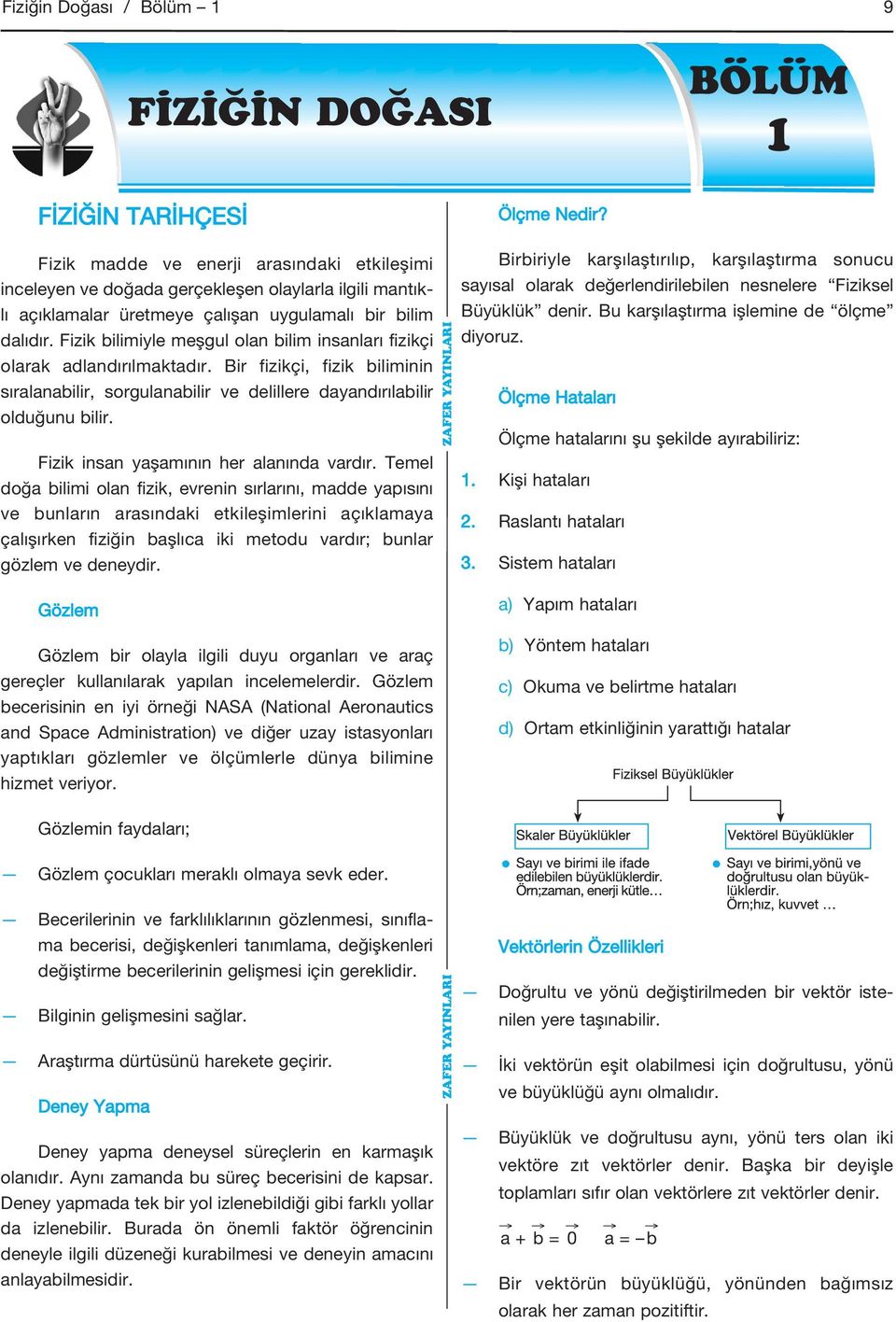 Fizik bilimiyle meşgul olan bilim insanları fizikçi olarak adlandırılmakadır. Bir fizikçi, fizik biliminin sıralanabilir, sorgulanabilir ve delil lere dayandırılabilir olduğunu bilir.