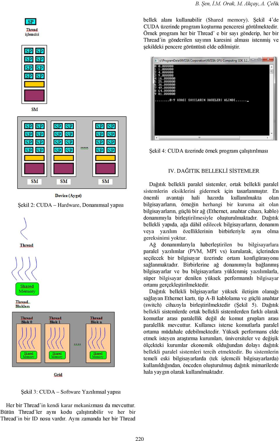 ġekil 4: CUDA üzerinde örnek program çalıģtırılması IV.