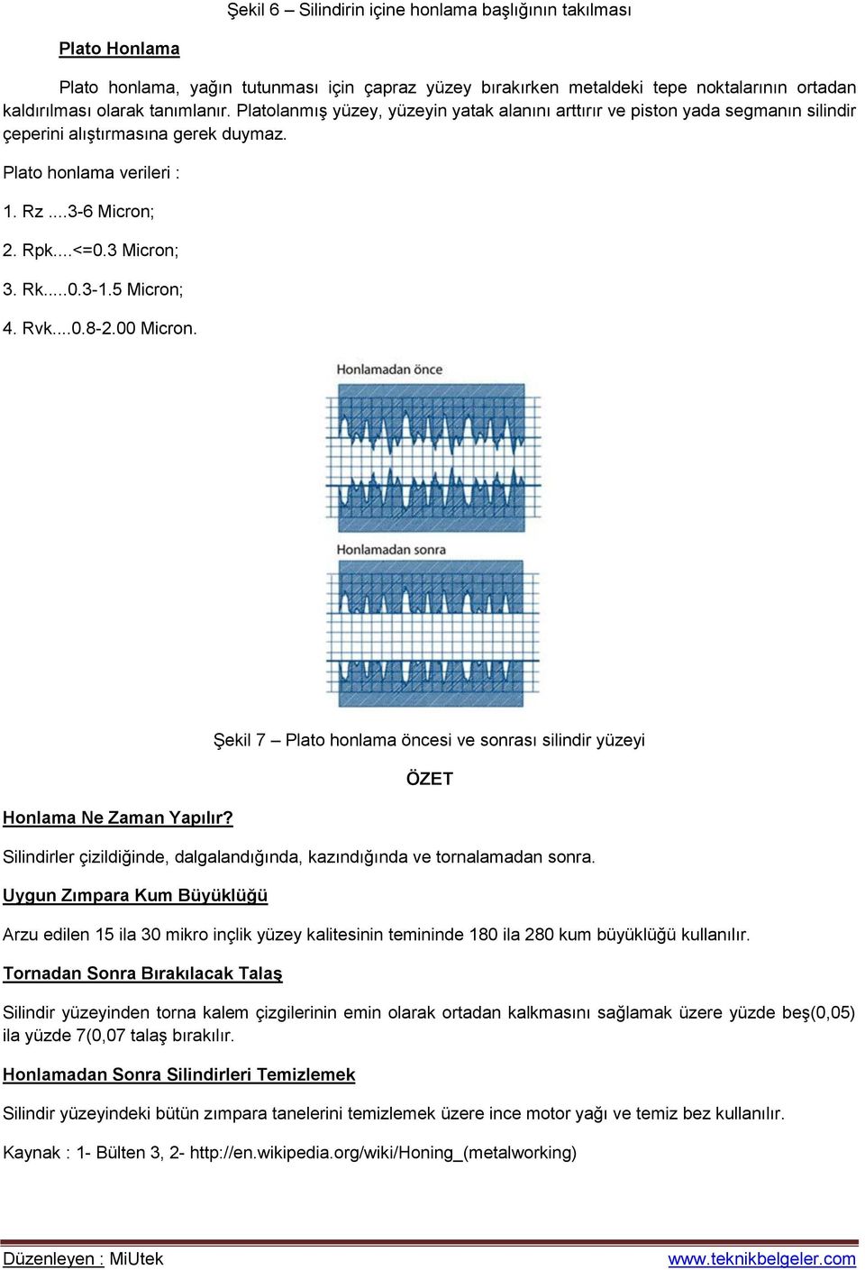 5 Micron; 4. Rvk...0.8-2.00 Micron. Honlama Ne Zaman Yapılır?