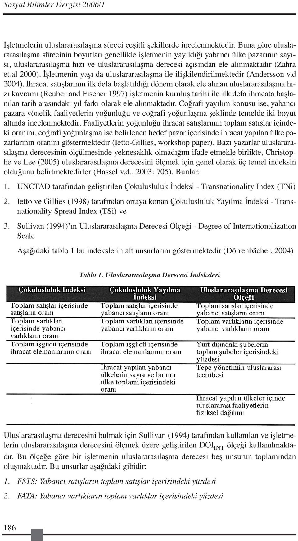 et.al 2000). İşletmenin yaşı da uluslararasılaşma ile ilişkilendirilmektedir (Andersson v.d 2004).