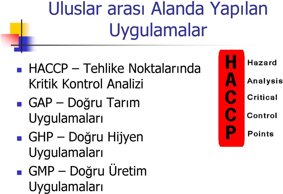 Analizi GAP Doğru Tarım Uygulamaları GHP