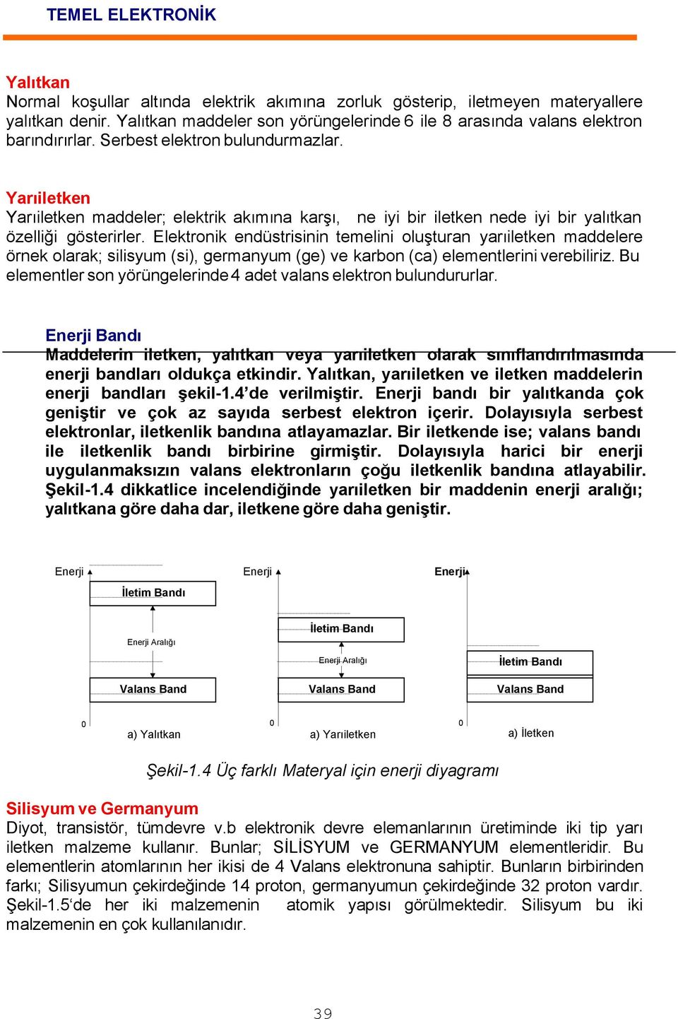 Yarıiletken Yarıiletken maddeler; elektrik akımına karşı, ne iyi bir iletken nede iyi bir yalıtkan özelliği gösterirler.