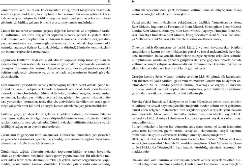 Çünkü bir müzenin amacının; geçmiş değerleri korumak ve o toplumun tarihini, kültürünü, her türlü değişimini topluma sunarak gelecek kuşaklara aktarmak, insanın kendi toplumunu, kültürünü tanımasına,