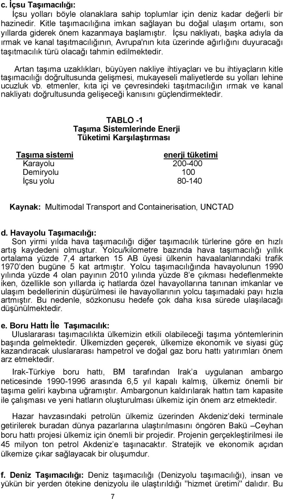 İçsu nakliyatı, başka adıyla da ırmak ve kanal taşıtmacılığının, Avrupa'nın kıta üzerinde ağırlığını duyuracağı taşıtmacılık türü olacağı tahmin edilmektedir.