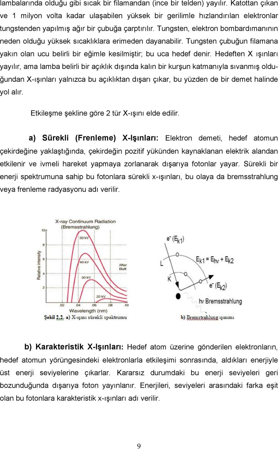 Tungsten, elektron bombardımanının neden olduğu yüksek sıcaklıklara erimeden dayanabilir. Tungsten çubuğun filamana yakın olan ucu belirli bir eğimle kesilmiştir; bu uca hedef denir.