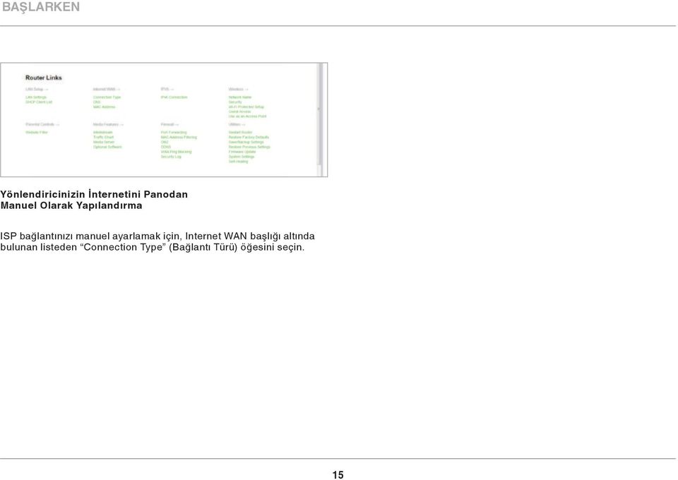 ayarlamak için, Internet WAN başlığı altında bulunan
