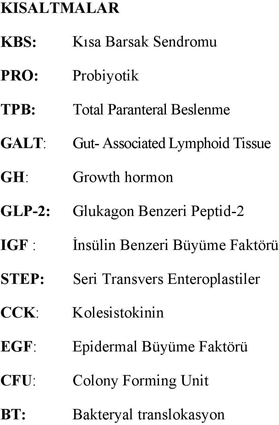 hormon Glukagon Benzeri Peptid-2 İnsülin Benzeri Büyüme Faktörü Seri Transvers