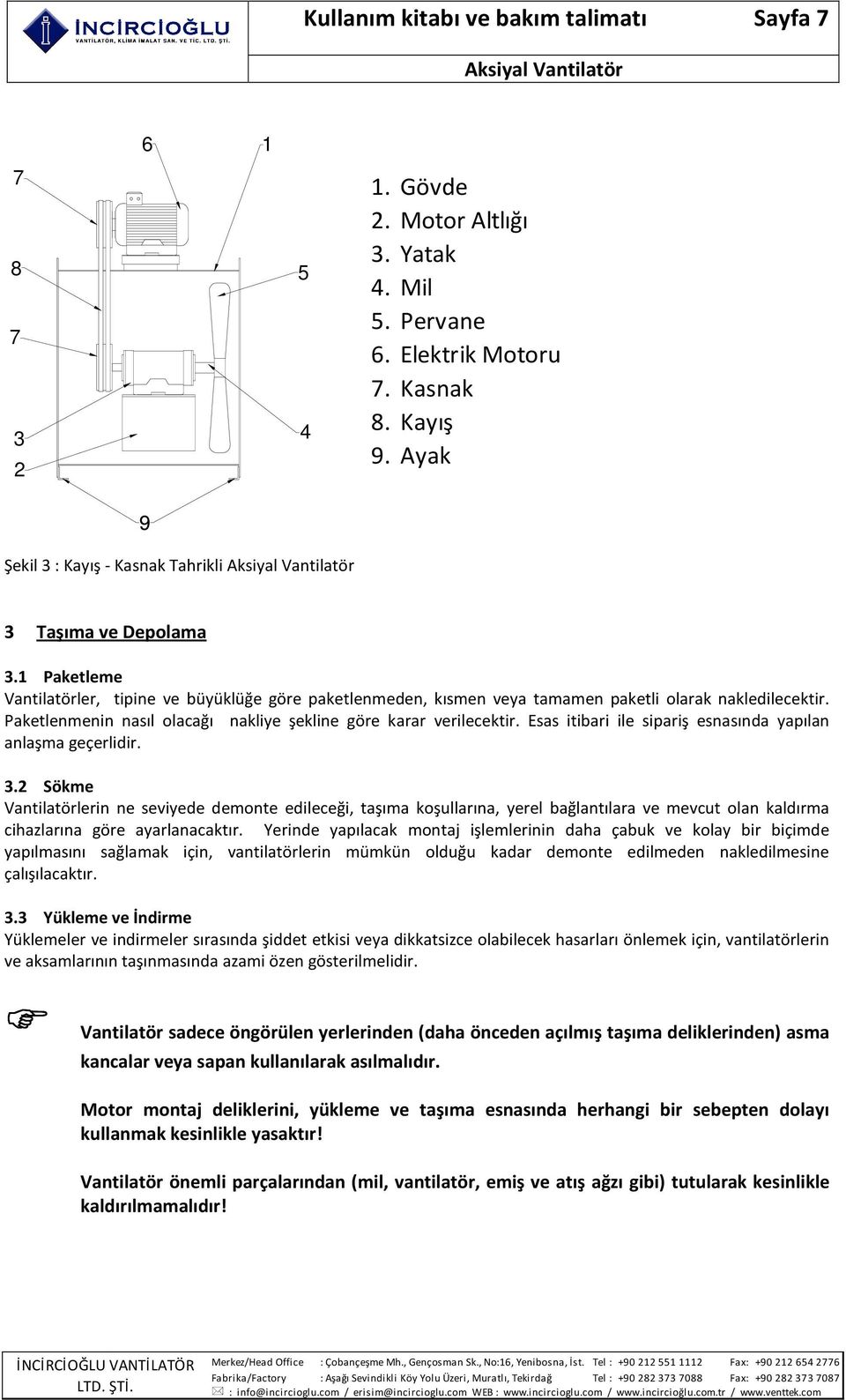 Paketlenmenin nasıl olacağı nakliye şekline göre karar verilecektir. Esas itibari ile sipariş esnasında yapılan anlaşma geçerlidir. 3.