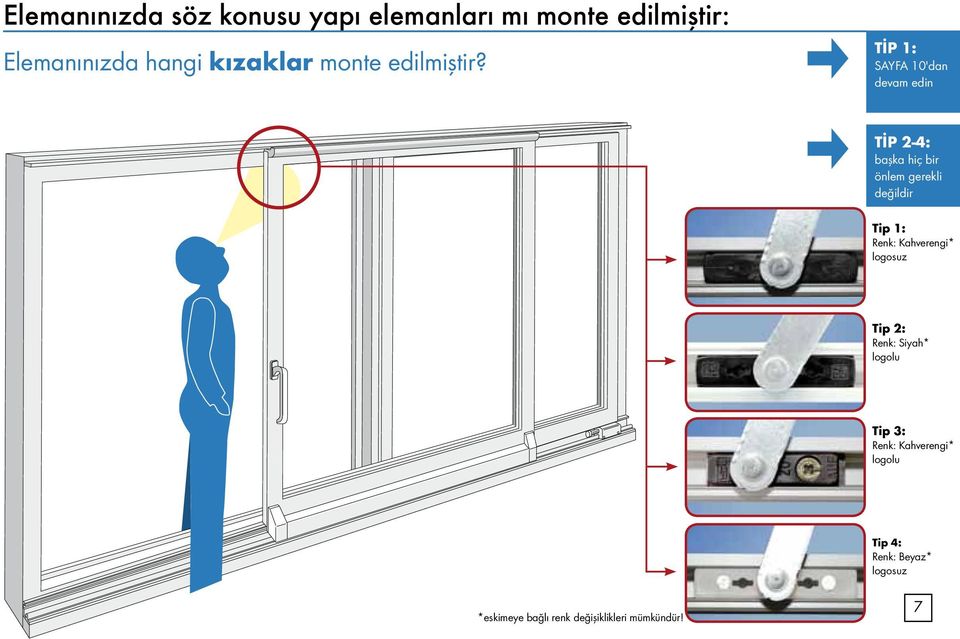 TİP 1: SAYFA 10'dan TİP 2-4: Tip 1: Renk: Kahverengi* logosuz Tip 2: Renk: