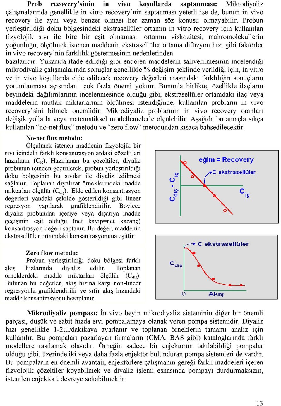 Probun yerleştirildiği doku bölgesindeki ekstrasellüler ortamın in vitro recovery için kullanılan fizyolojik sıvı ile bire bir eşit olmaması, ortamın viskozitesi, makromoleküllerin yoğunluğu,