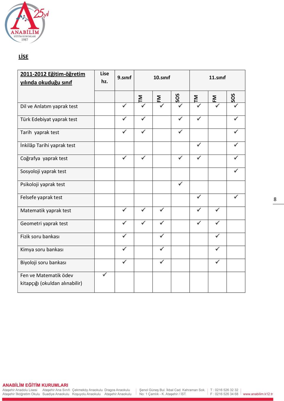 yaprak test Sosyoloji yaprak test Psikoloji yaprak test Felsefe yaprak test 8 Matematik yaprak test Geometri