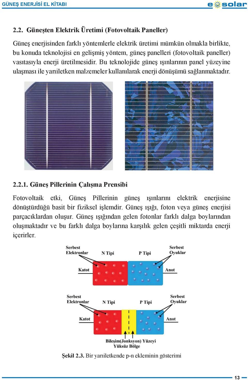 Güneş Pillerinin Çalışma Prensibi Fotovoltaik etki, Güneş Pillerinin güneş ışınlarını elektrik enerjisine dönüştürdüğü basit bir fiziksel işlemdir.