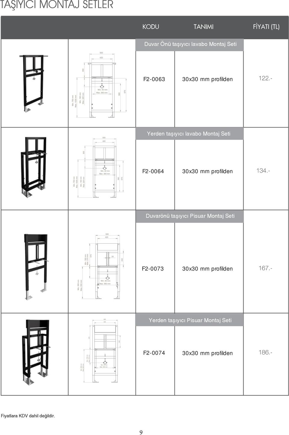 - Yerden taşıyıcı lavabo Montaj Seti Duvarönü taşıyıcı Pisuar Montaj Seti F2-0073