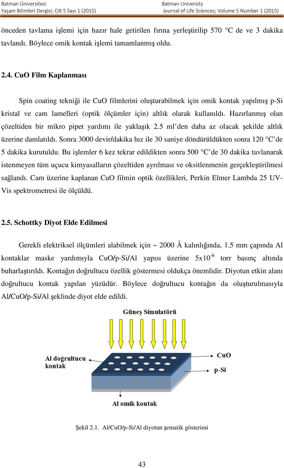 Hazırlanmış olan çözeltiden bir mikro pipet yardımı ile yaklaşık 2.5 ml den daha az olacak şekilde altlık üzerine damlatıldı.