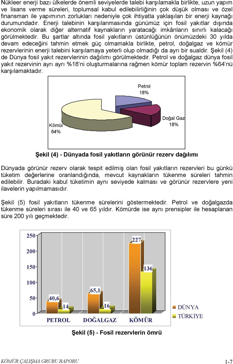 Enerji talebinin karşılanmasında günümüz için fosil yakıtlar dışında ekonomik olarak diğer alternatif kaynakların yaratacağı imkânların sınırlı kalacağı görülmektedir.