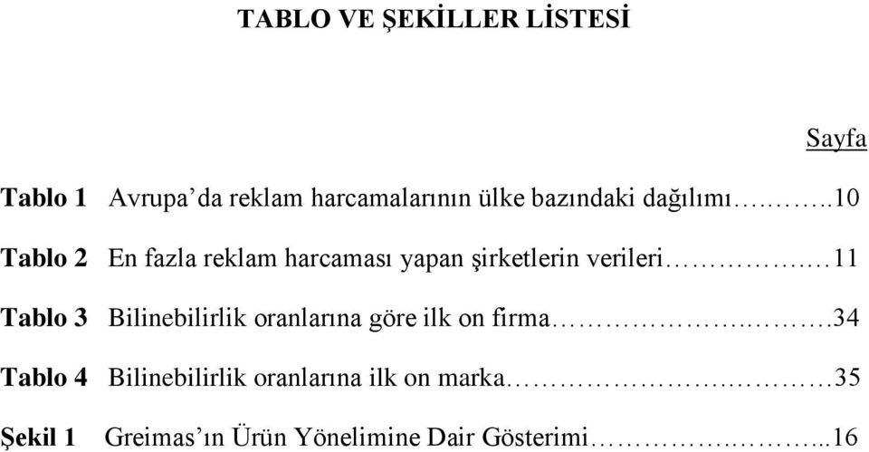 ..10 Tablo 2 En fazla reklam harcaması yapan şirketlerin verileri.