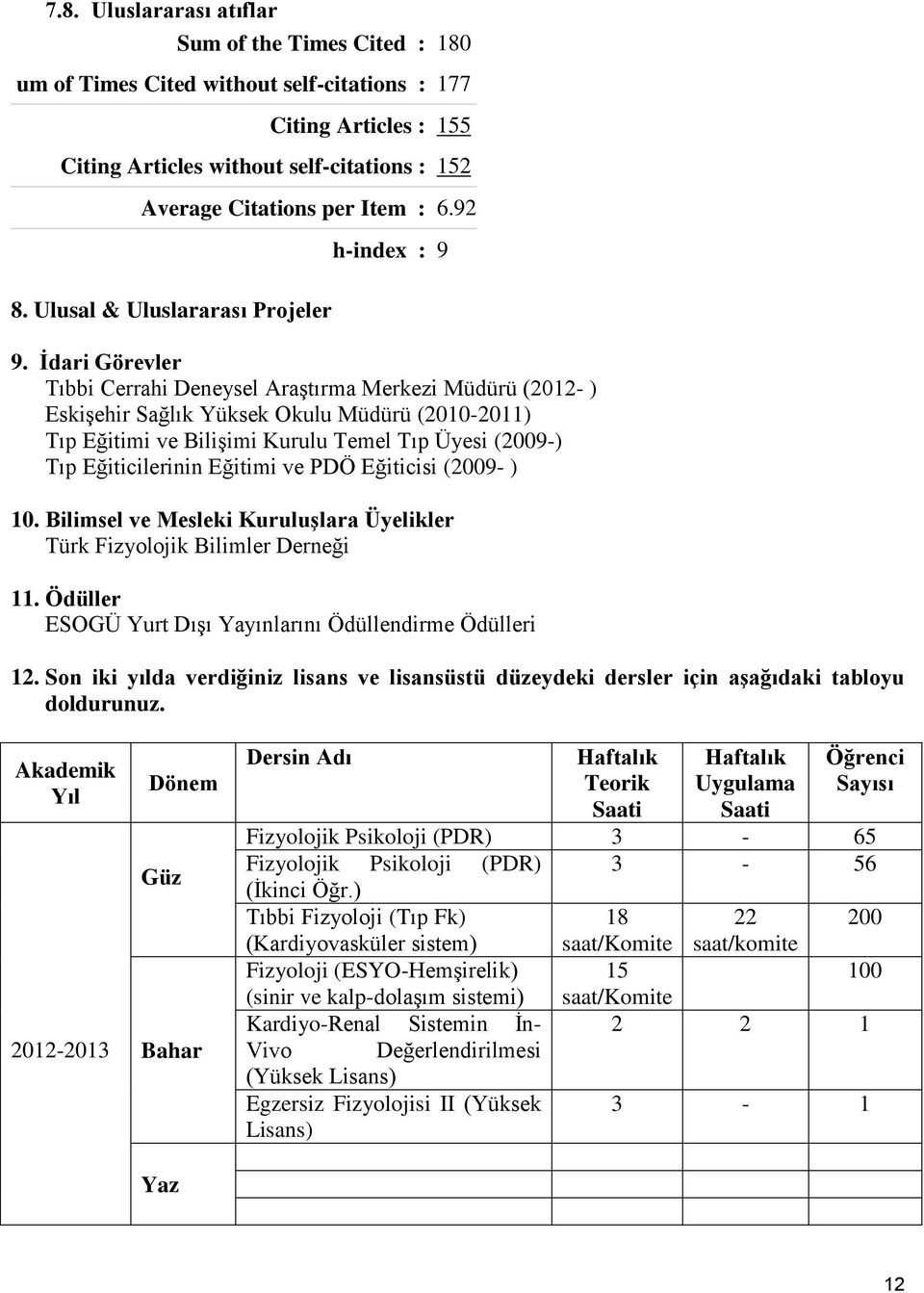 İdari Görevler Tıbbi Cerrahi Deneysel Araştırma Merkezi Müdürü (2012- ) Eskişehir Sağlık Yüksek Okulu Müdürü (2010-2011) Tıp Eğitimi ve Bilişimi Kurulu Temel Tıp Üyesi (2009-) Tıp Eğiticilerinin