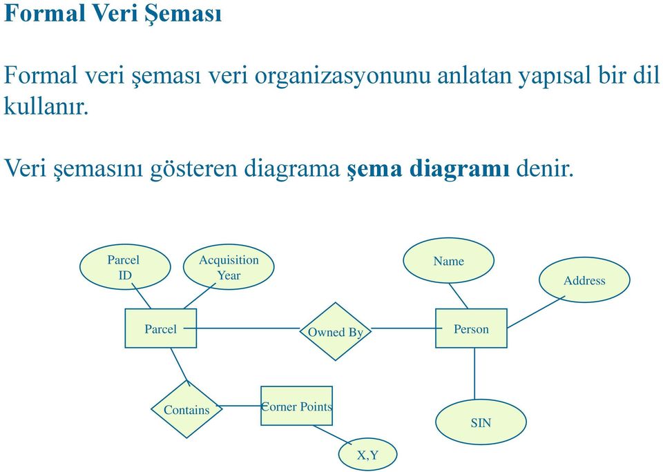 Veri şemasını gösteren diagrama şema diagramı denir.