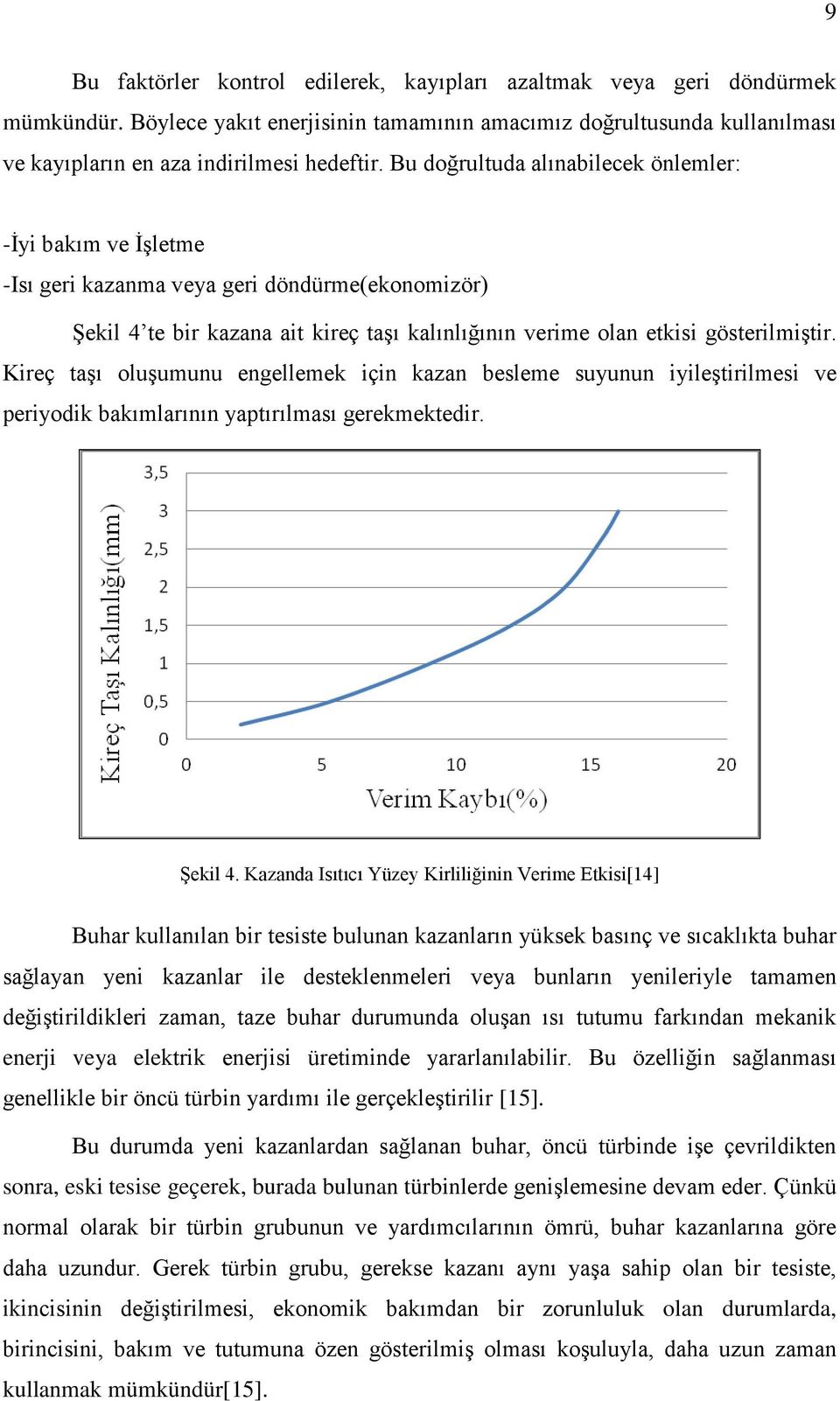 Kireç taşı oluşumunu engellemek için kazan besleme suyunun iyileştirilmesi ve periyodik bakımlarının yaptırılması gerekmektedir. Şekil 4.