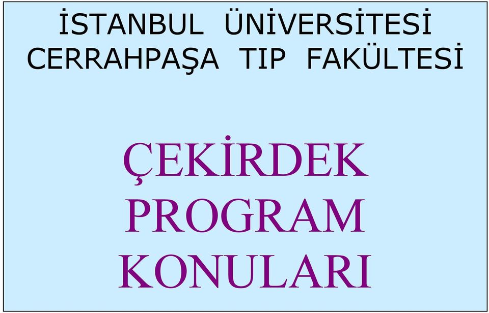 CERRAHPAŞA TIP