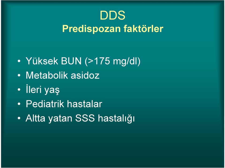 Metabolik asidoz İleri yaş