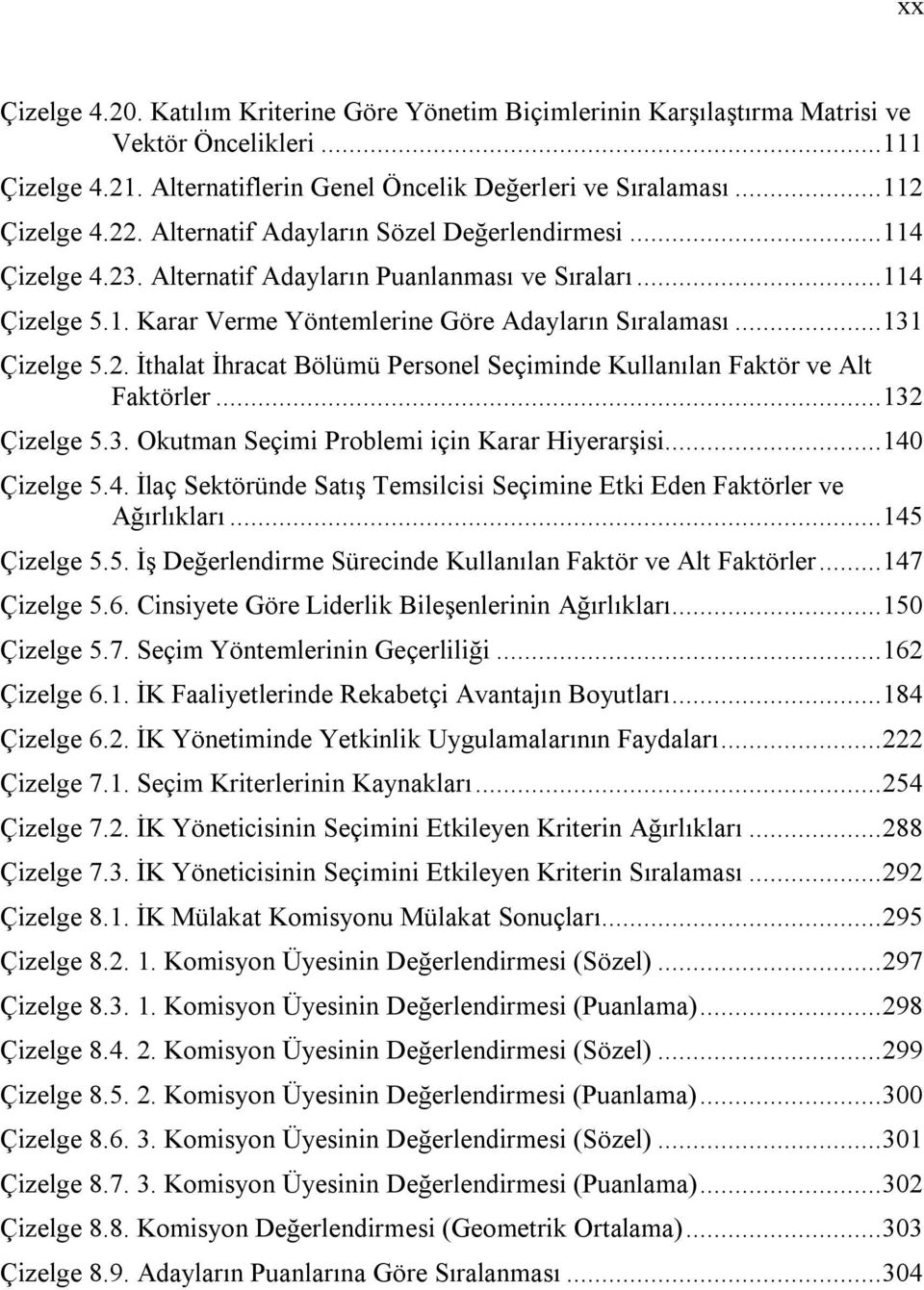 .. 132 Çizelge 5.3. Okutman Seçimi Problemi için Karar Hiyerarşisi... 140 Çizelge 5.4. İlaç Sektöründe Satış Temsilcisi Seçimine Etki Eden Faktörler ve Ağırlıkları... 145 Çizelge 5.5. İş Değerlendirme Sürecinde Kullanılan Faktör ve Alt Faktörler.