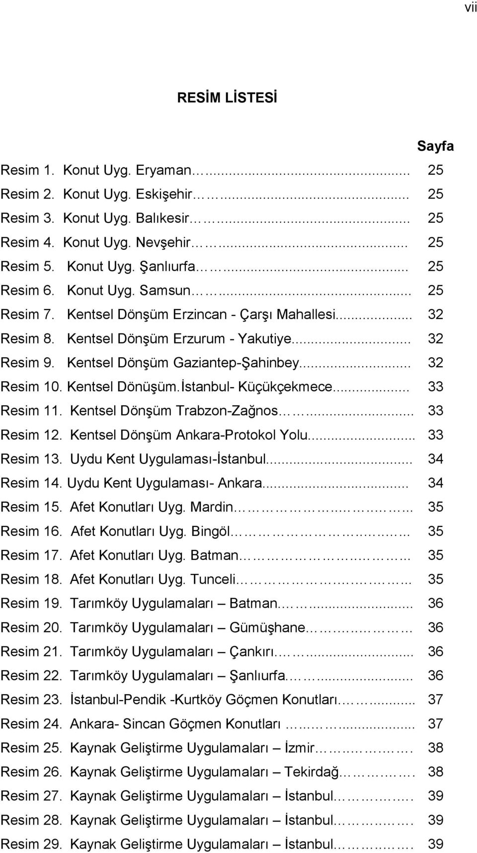 .. 32 Resim 10. Kentsel Dönüşüm.İstanbul- Küçükçekmece... 33 Resim 11. Kentsel Dönşüm Trabzon-Zağnos... 33 Resim 12. Kentsel Dönşüm Ankara-Protokol Yolu... 33 Resim 13. Uydu Kent Uygulaması-İstanbul.