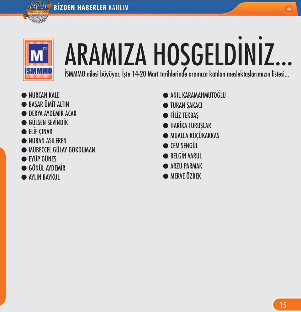 .. NURCAN KALE BAŞAR ÜMİT ALTIN DERYA AYDEMİR ACAR GÜLSEN SEVİNDİK ELİF ÇINAR NURAN ASILEREN MÜBECCEL